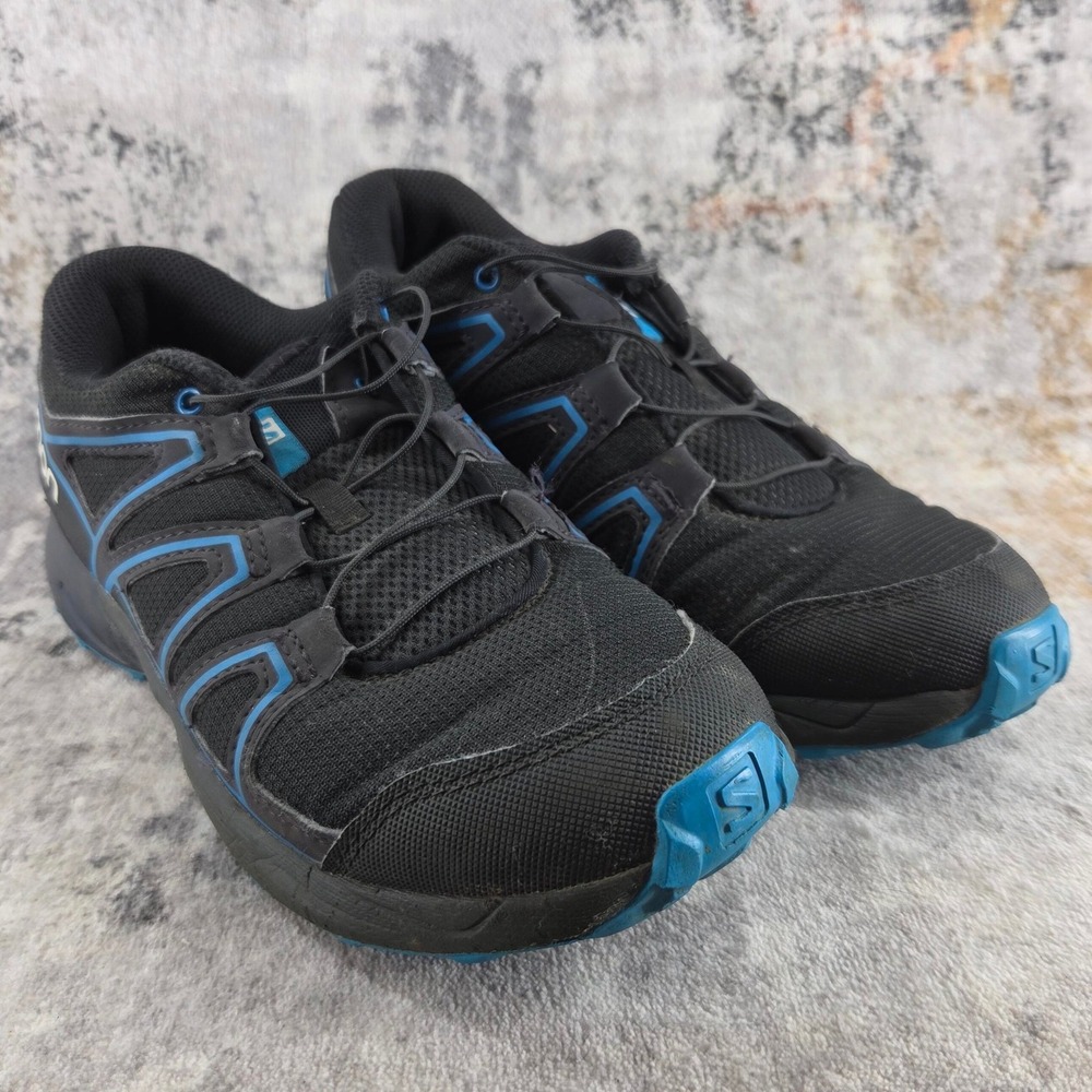 Salomon Speedcross Jr Hiking Shoes Youth 6 Black Trail Running 404820 Quicklace